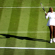 Serena Williams of The United States reacts against Arantxa Rus of The Netherlands during their Ladies’ Singles first round match on day one of the Wimbledon Lawn Tennis Championships at All England Lawn Tennis and Croquet Club on July 2, 2018 in London, England.